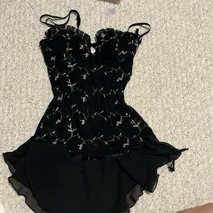 floral bustier babydoll dress